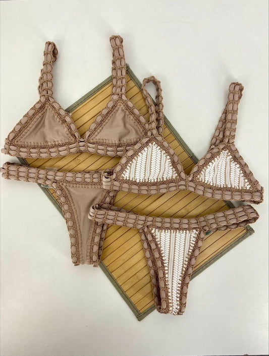 croche double face white and nude (panty) AED. 205.00
