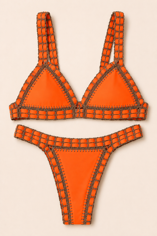 Crochet reversible black and orange — Peaksoul crochet bikini