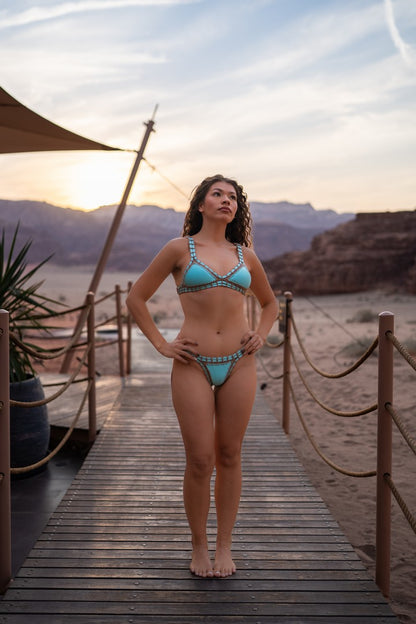 Croche double face Tiffany and white