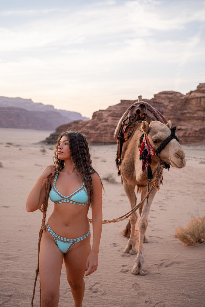 Croche double face Tiffany and white