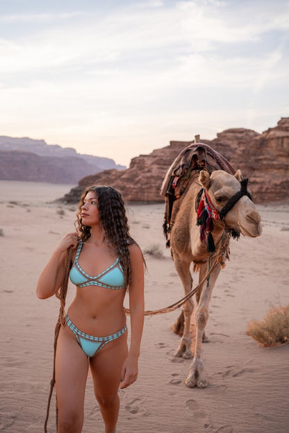 Croche double face Tiffany and white