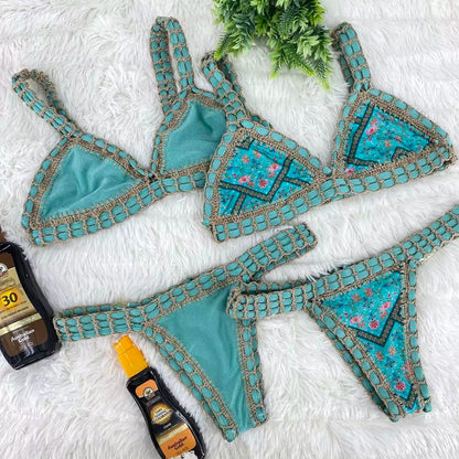 Croche double face Tiffany and white (panty) AED. 205.00